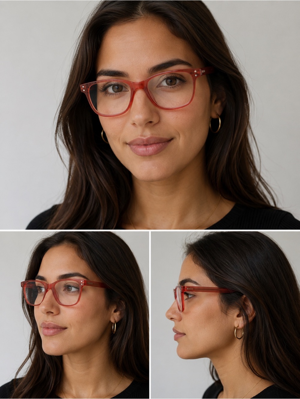 GDAGB Eyeglass Frames Only Translucent Peach SPRING HINGE